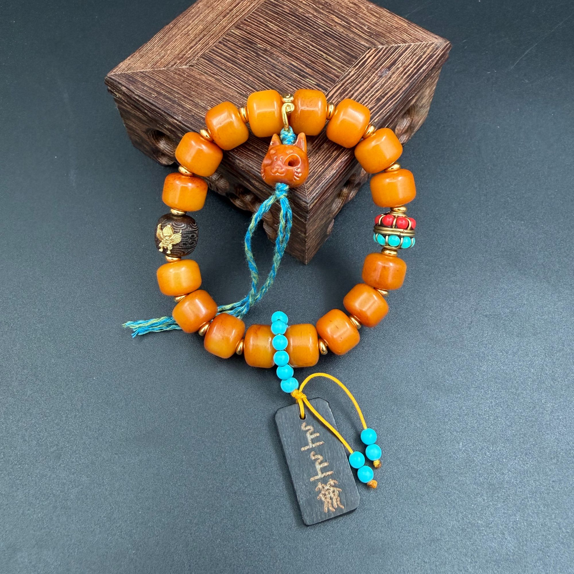 牦牛骨12尺寸单圈 双圈 手持设计款 手作 高油高密鸡油黄 民族风