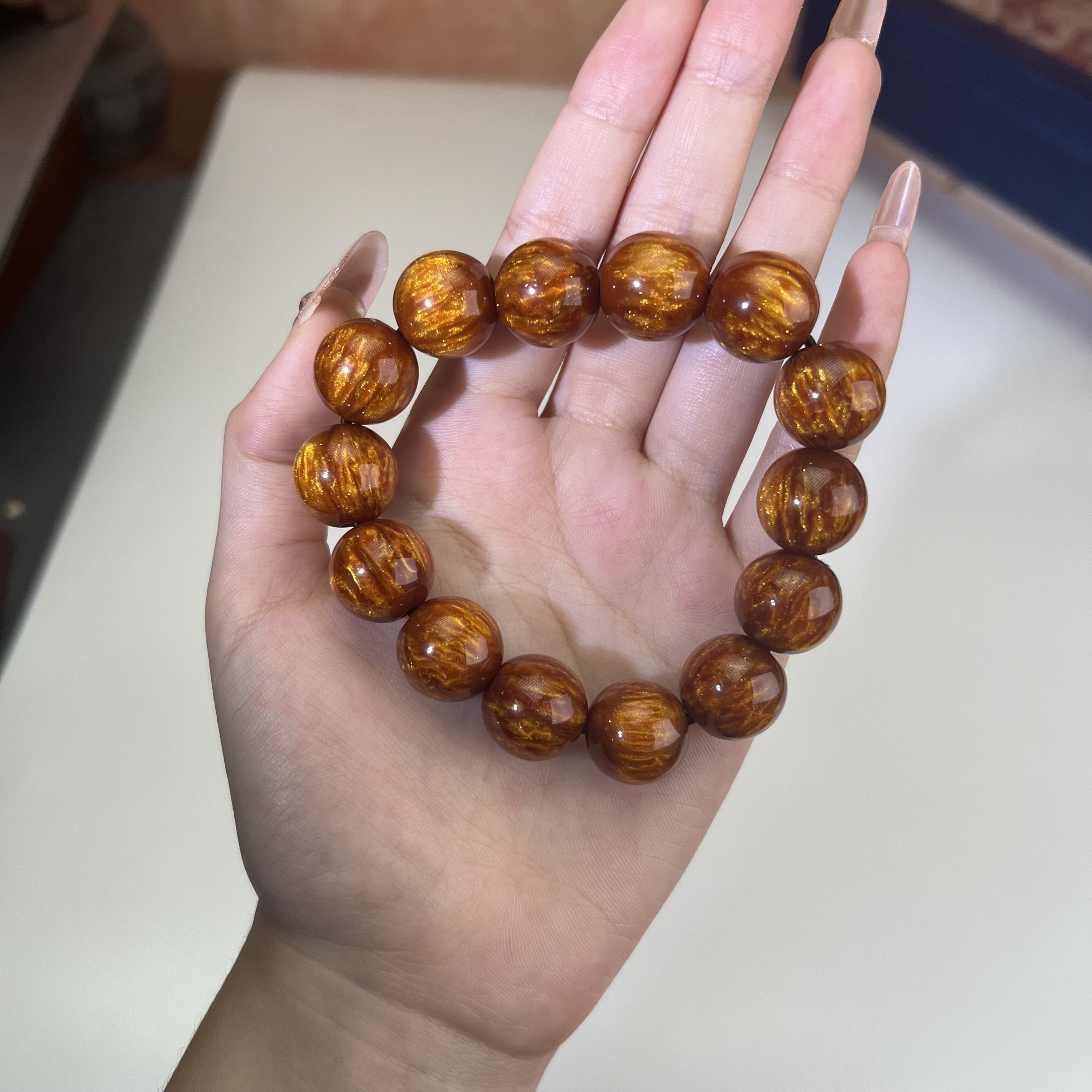 叁 帝王木金丝手串
