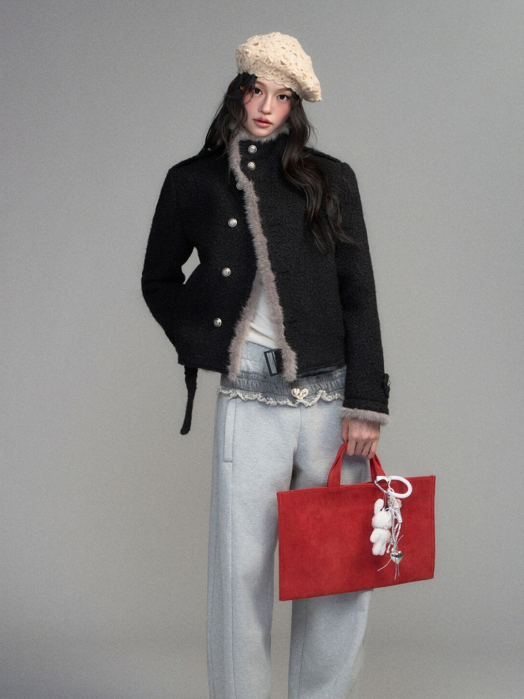 短款学院风保暖短外套女休闲风立领常规女装冬季