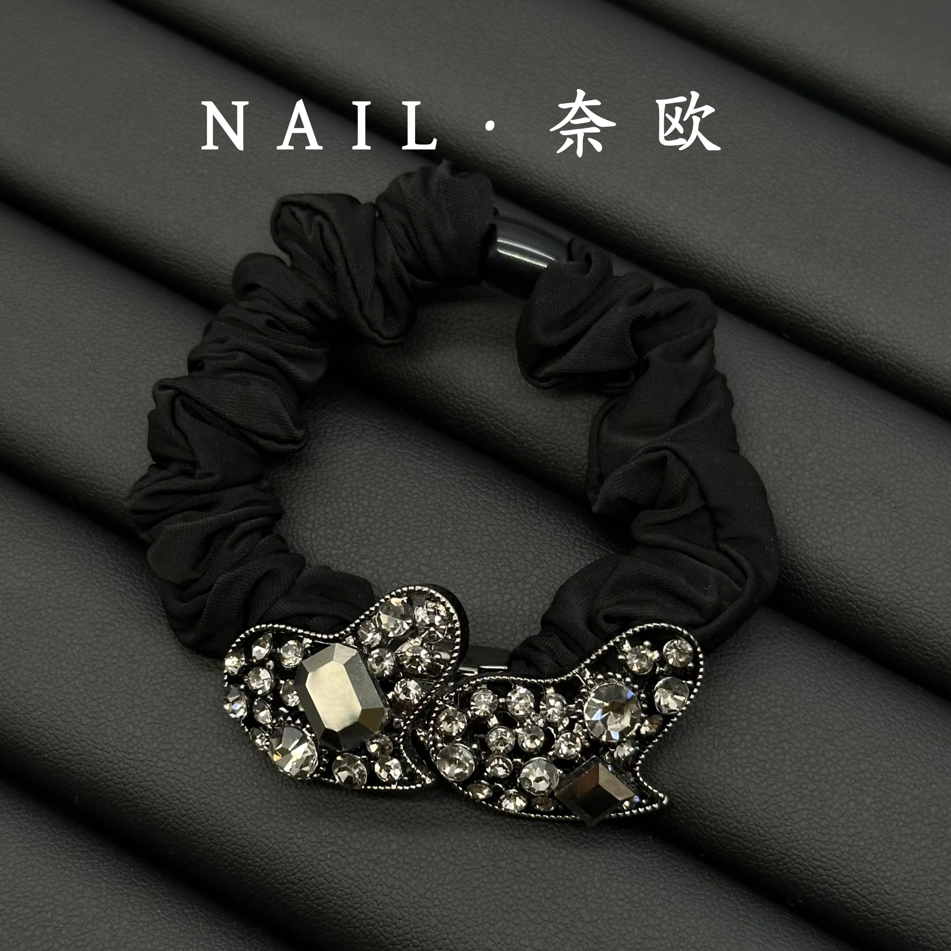 【NAIL·奈欧】韩标正版设计师系列6294双爱心头绳时尚黑色