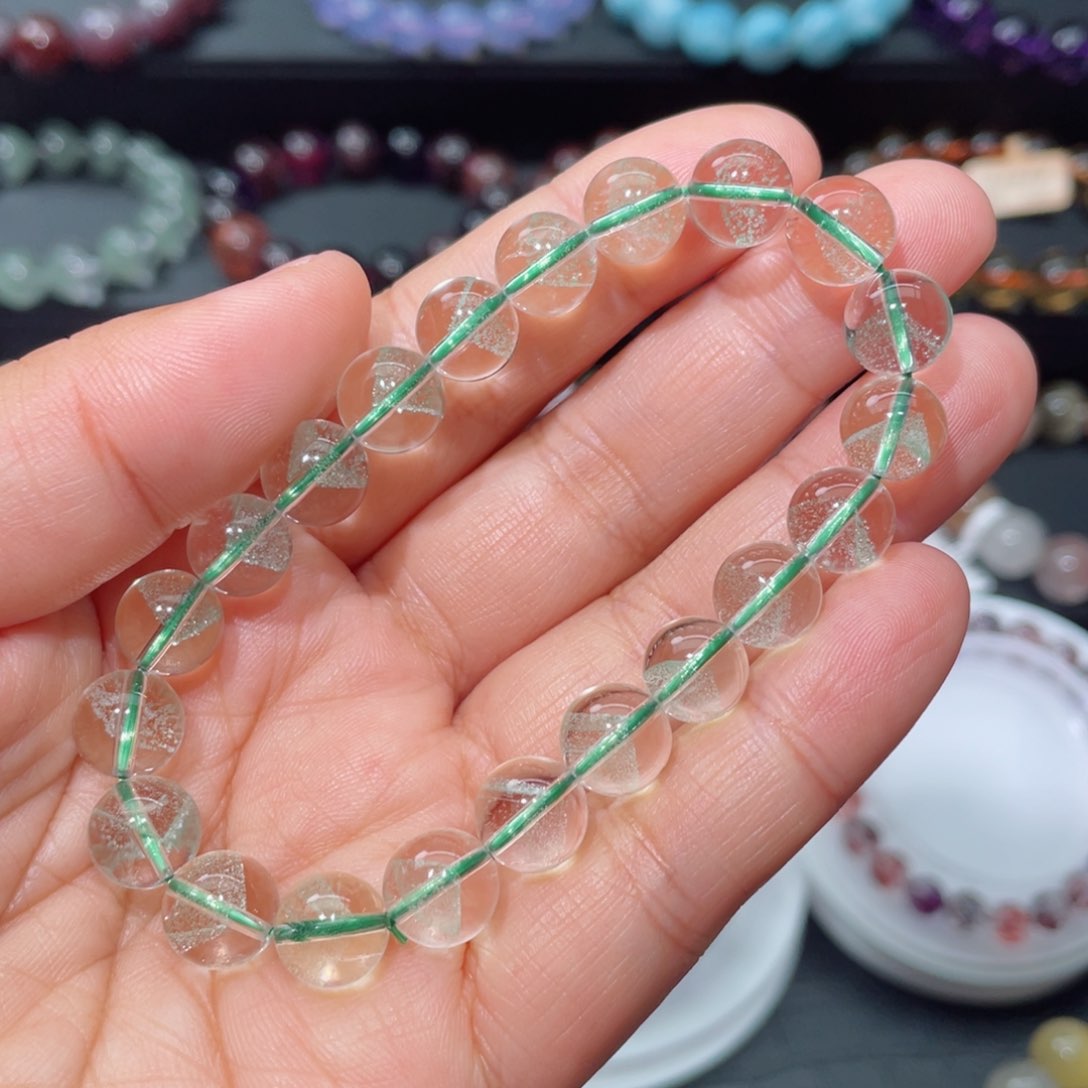 水晶手链未镶嵌幽灵手链，晶体通透