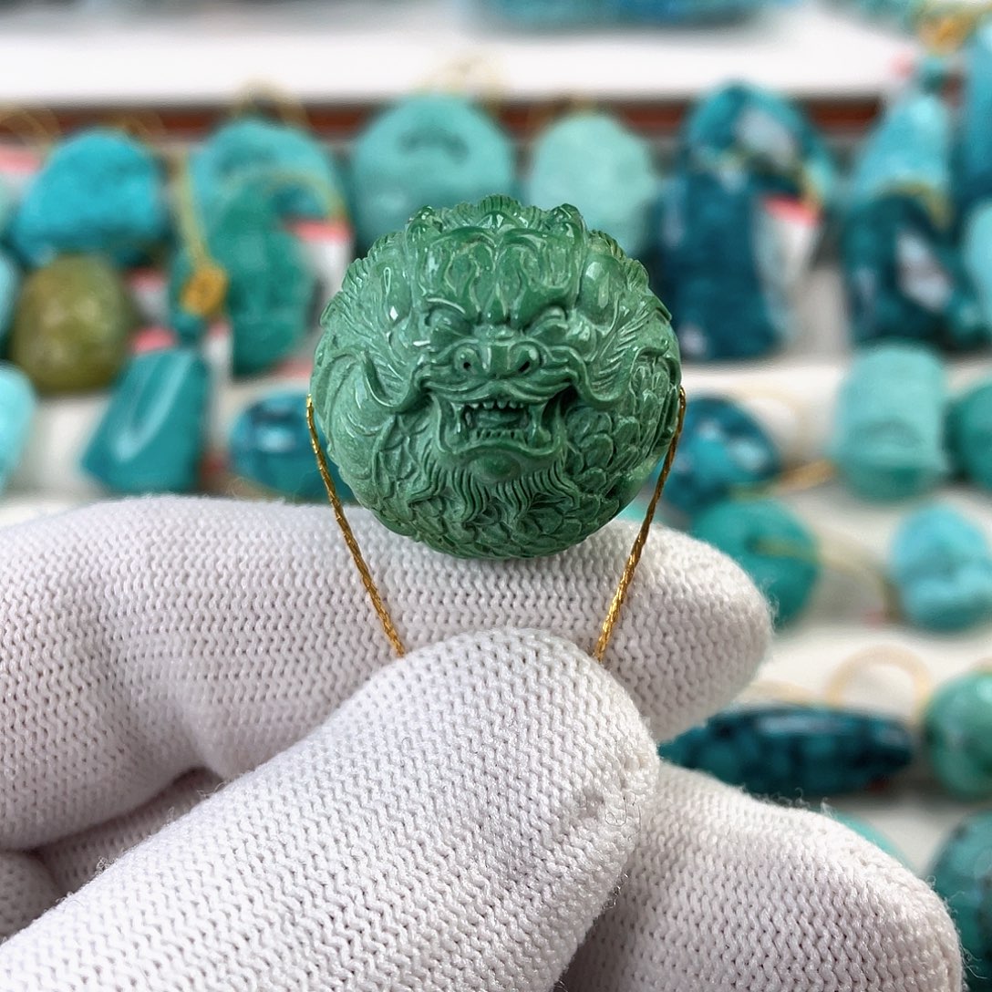 绿松石未镶嵌车挂尺寸24.5