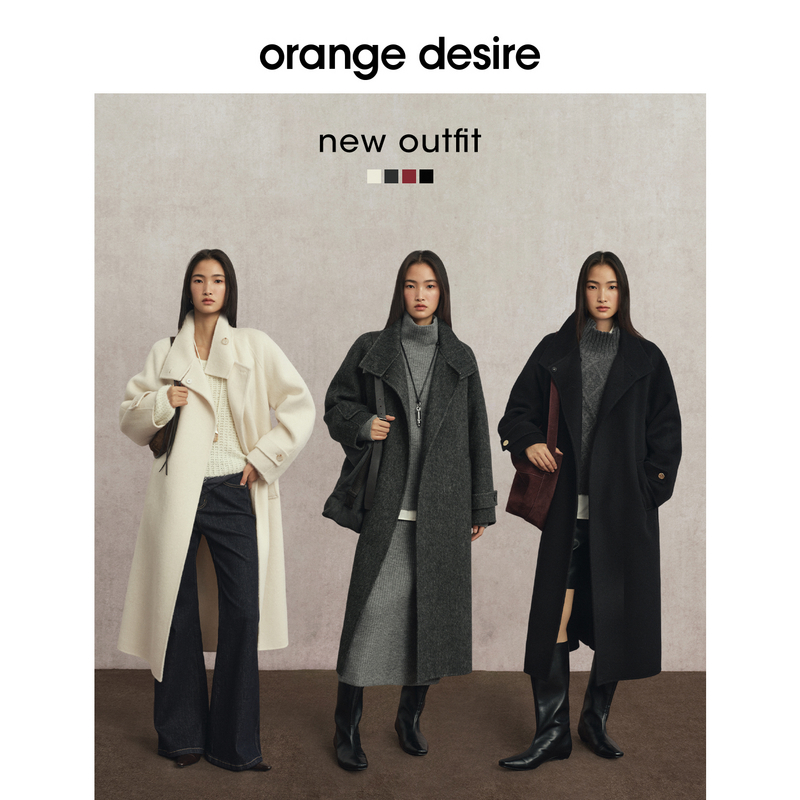 【偏爱大衣】orange desire经典立领风衣式毛呢外套OD2EWWW6128
