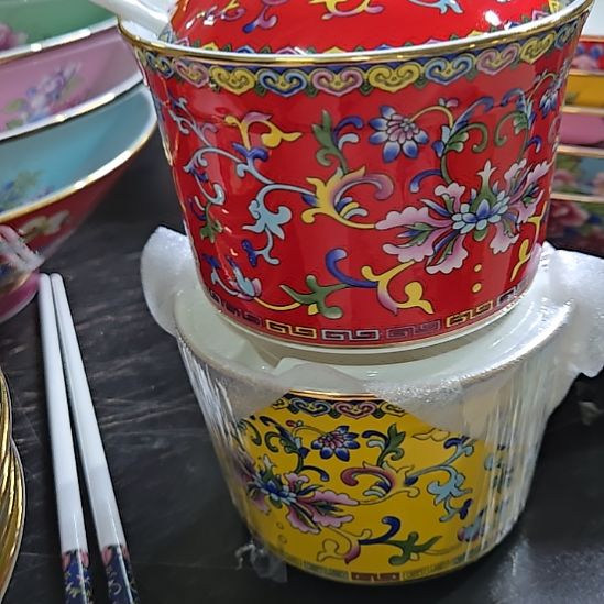 瓷片微瑕珐琅彩炖盅2个666666