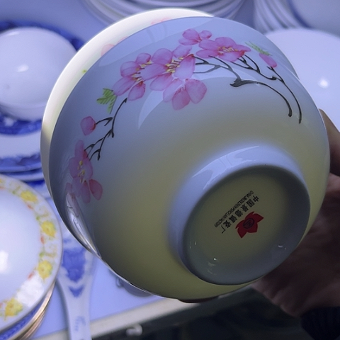 其他瓷4.8寸手绘碗两个