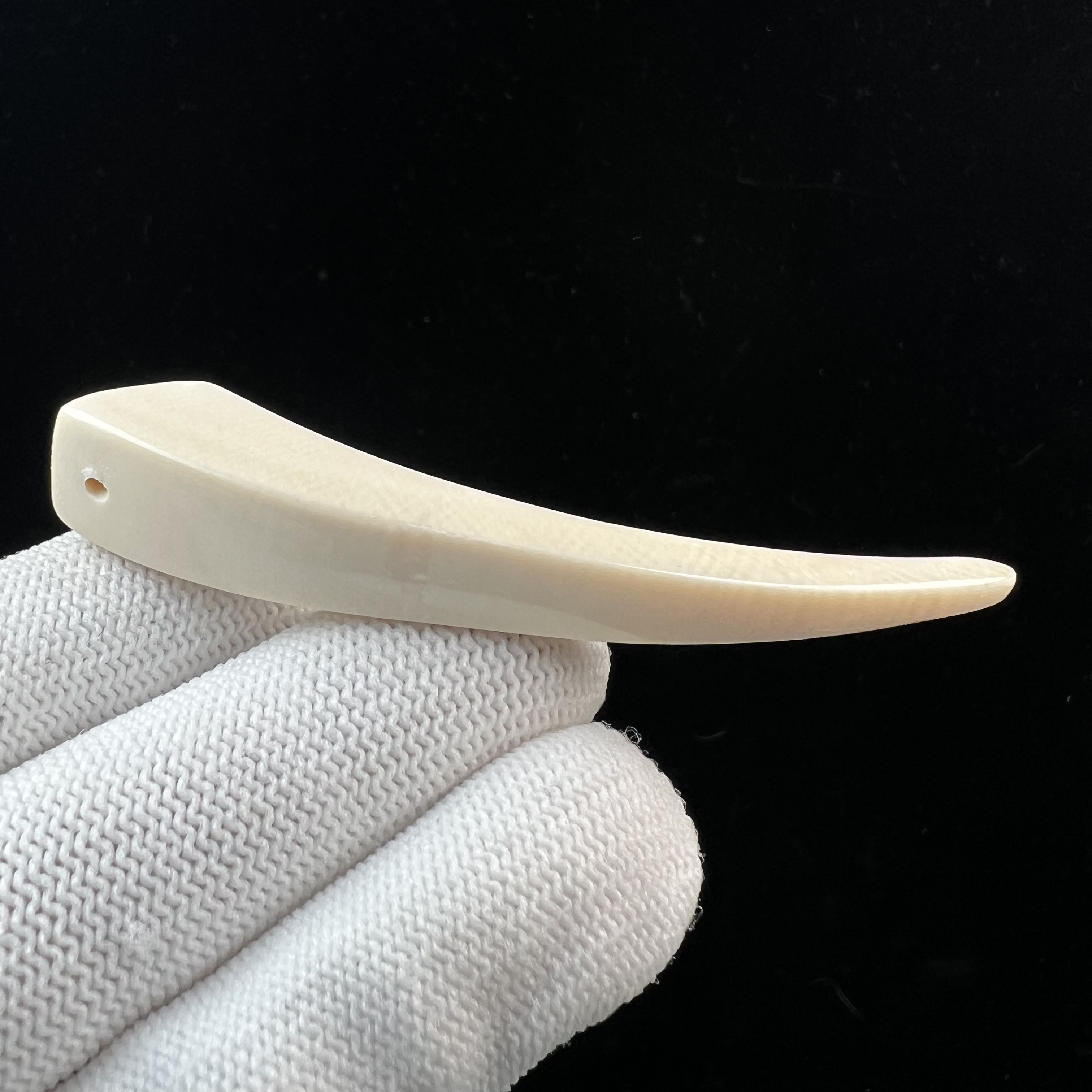 D3105天然猛犸牙 牙尖 74mm支持鉴定 假一罚四