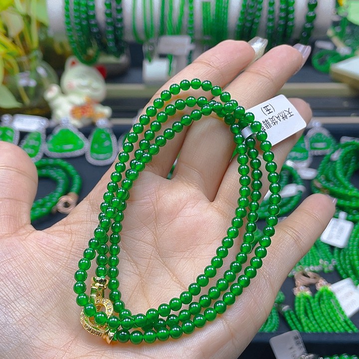 翡翠颈饰未镶嵌圆珠项链3.5