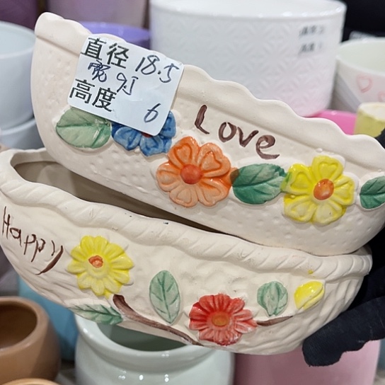 多肉绿植陶瓷花盆9:9包邮，有孔