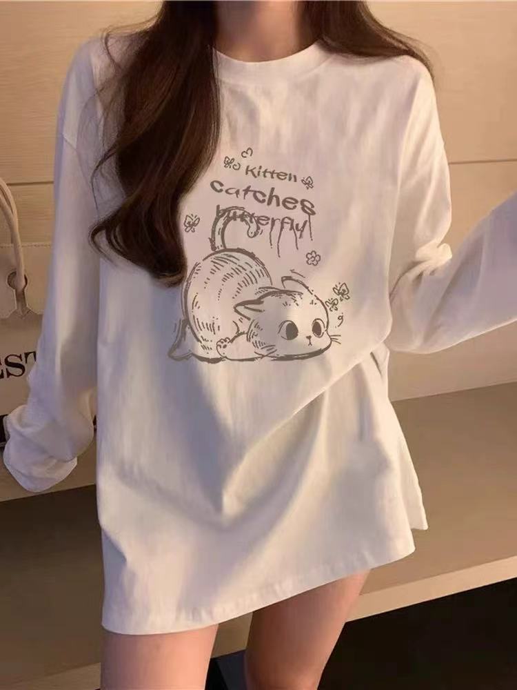 5803预【PINGJIE】2025长袖德绒打底时尚休闲潮流舒适百搭洋气T恤