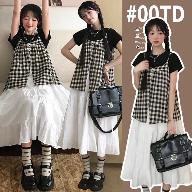 Y3610#3.24孕妇装森系孕妇吊带裙＋莫代尔棉T恤两件套孕妇套