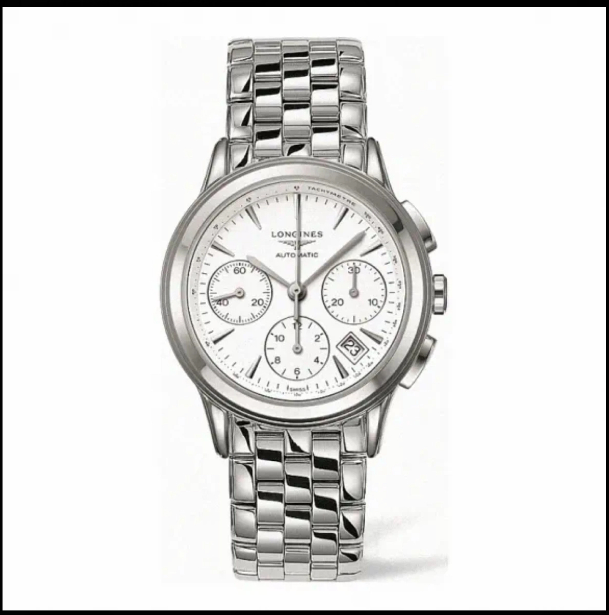 99新 Longines/浪琴 军旗718三眼计时款/表径39/自动机械
