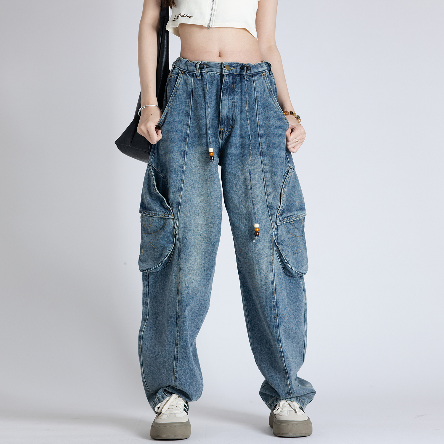 痞帅炸街风女装工装牛仔裤女款爆款2025新款秋冬小众高级弯刀裤子