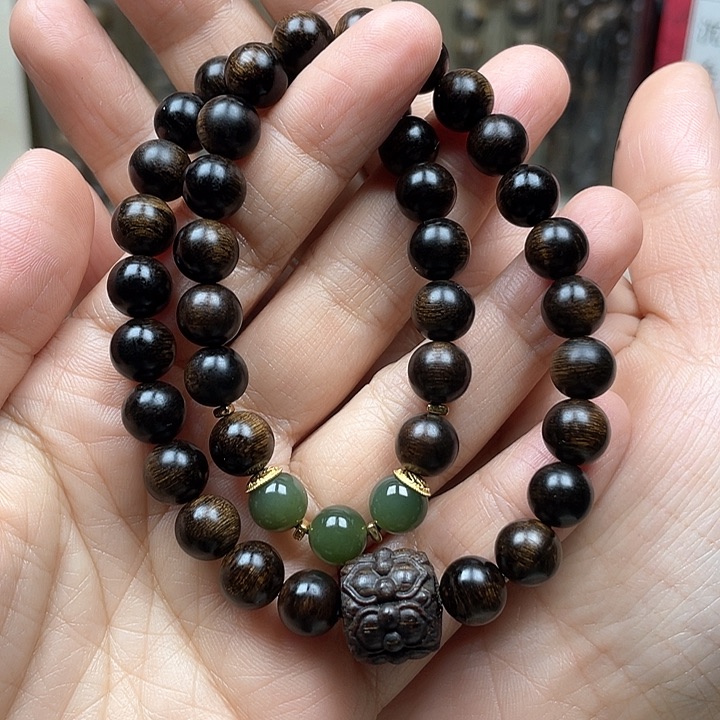 沉香手串书**哥越南芽庄白奇楠留疤料