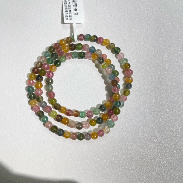 天然碧玺三圈佛珠手链聚宝盆多样性发一条