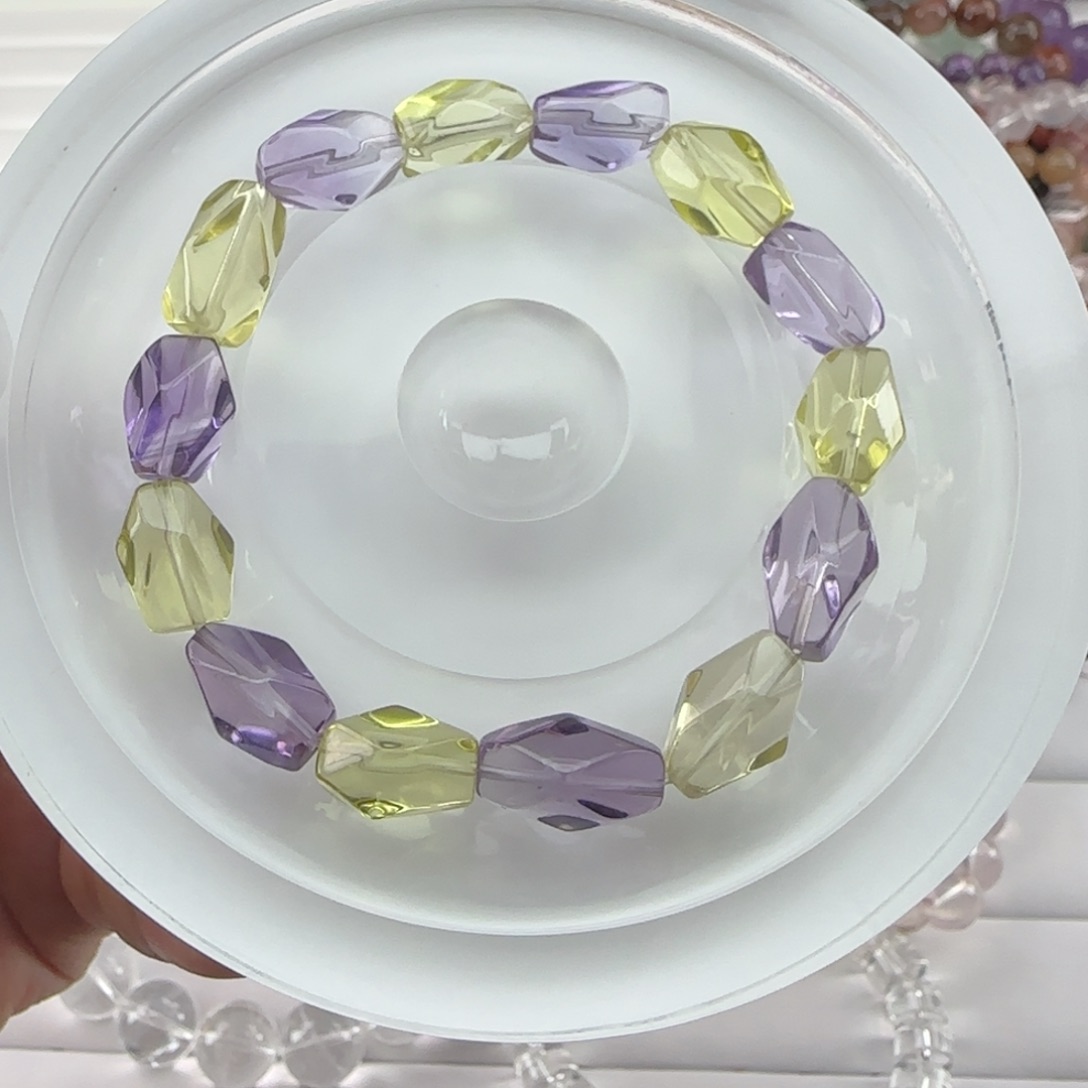 手串未镶嵌水晶013紫水柠檬黄水8m+