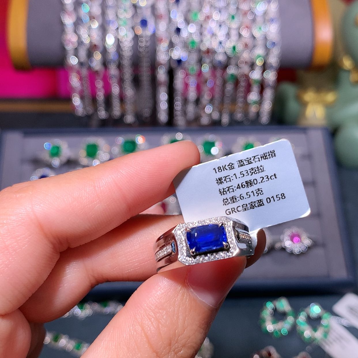 【闪购商品】蓝宝石戒指18K金镶嵌