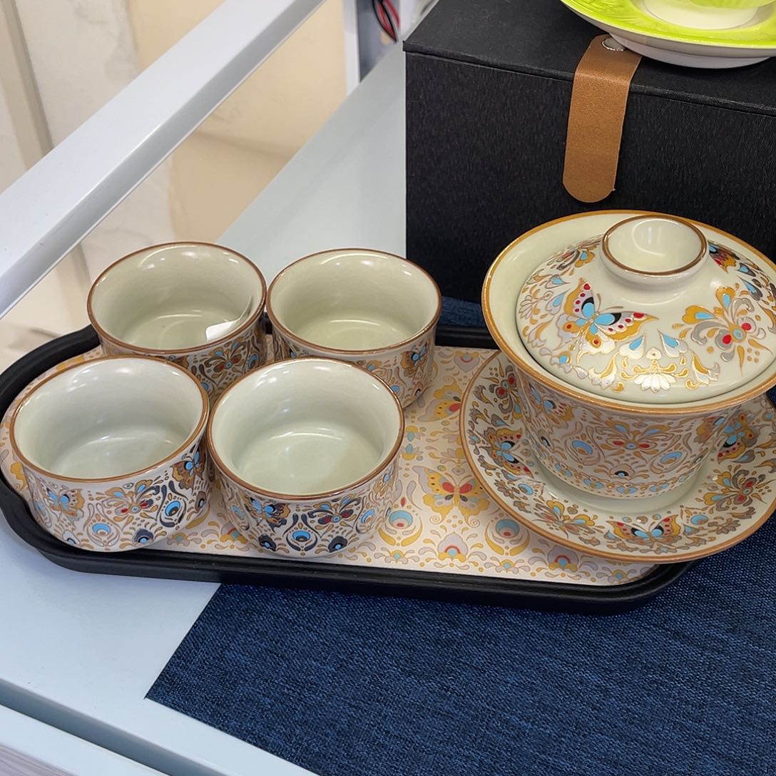 陶景德陶瓷盖碗茶具