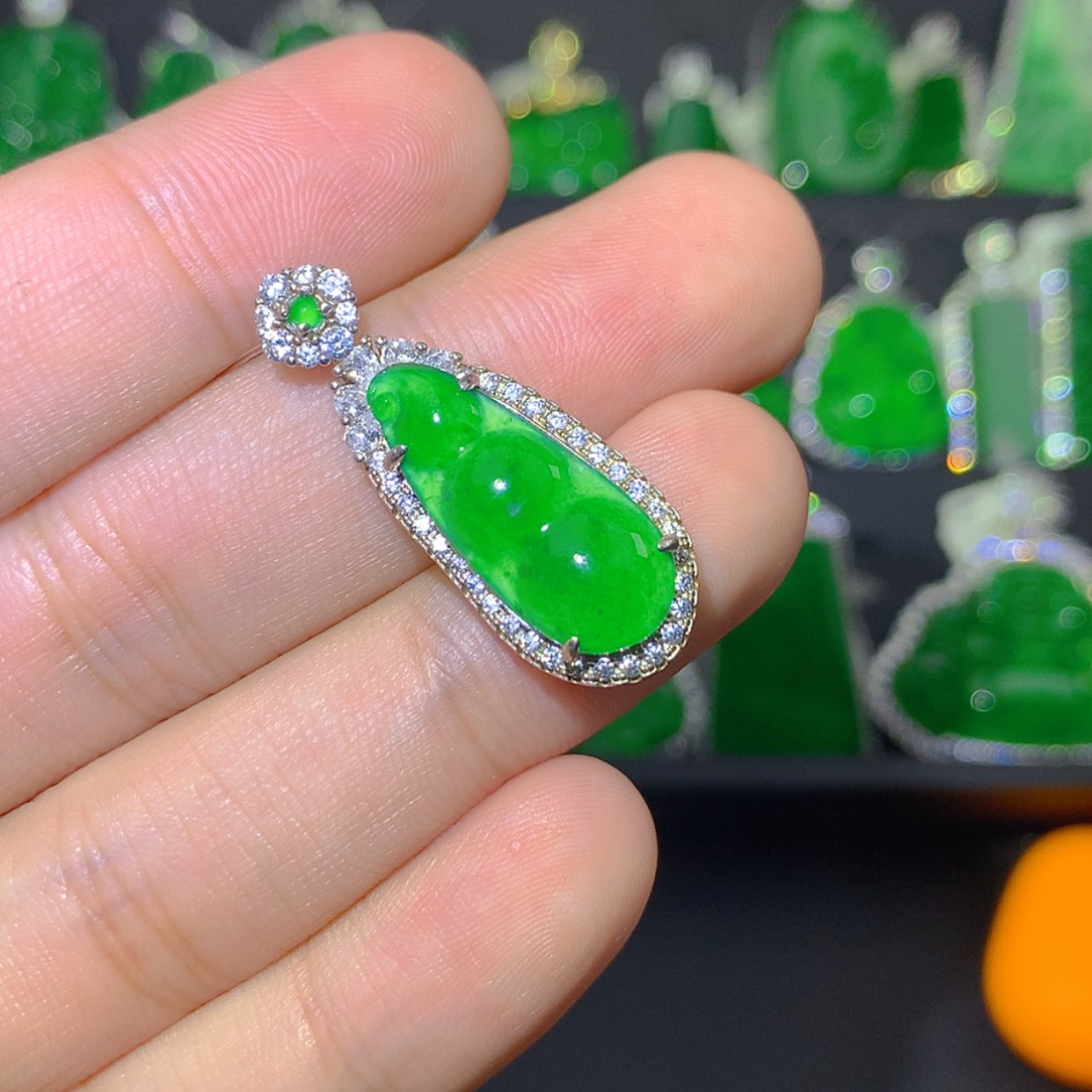 【闪购商品】翡翠吊坠(不含链)银S925镶嵌