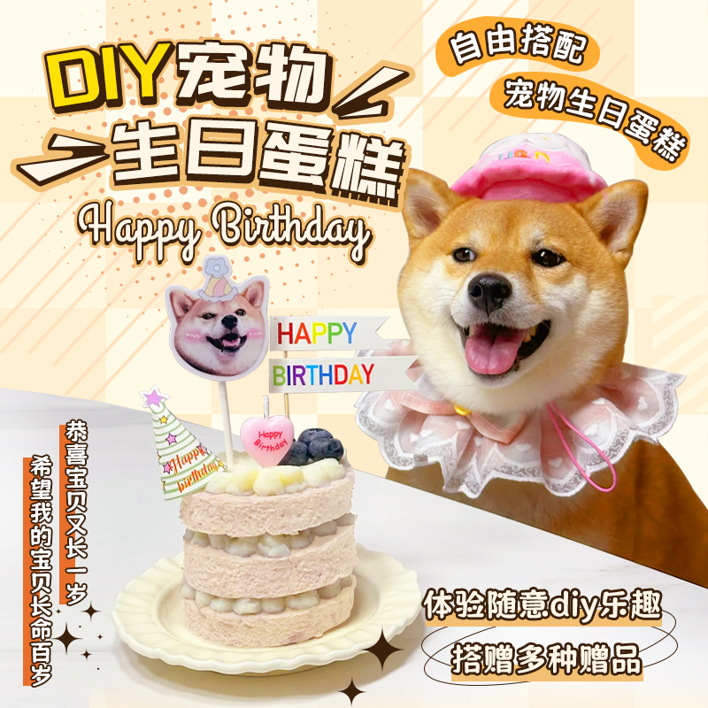 派大花宠物蛋糕生日蛋糕伴手礼鲜鸡肉冻干羊奶罐送礼专属