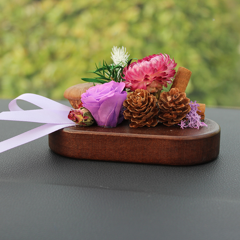 手工干花香薰扩香器松果肉桂车载摆件高级感创意车内饰中控台装饰