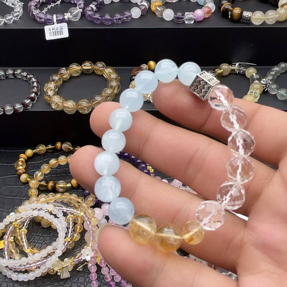 水晶手链未镶嵌海蓝宝