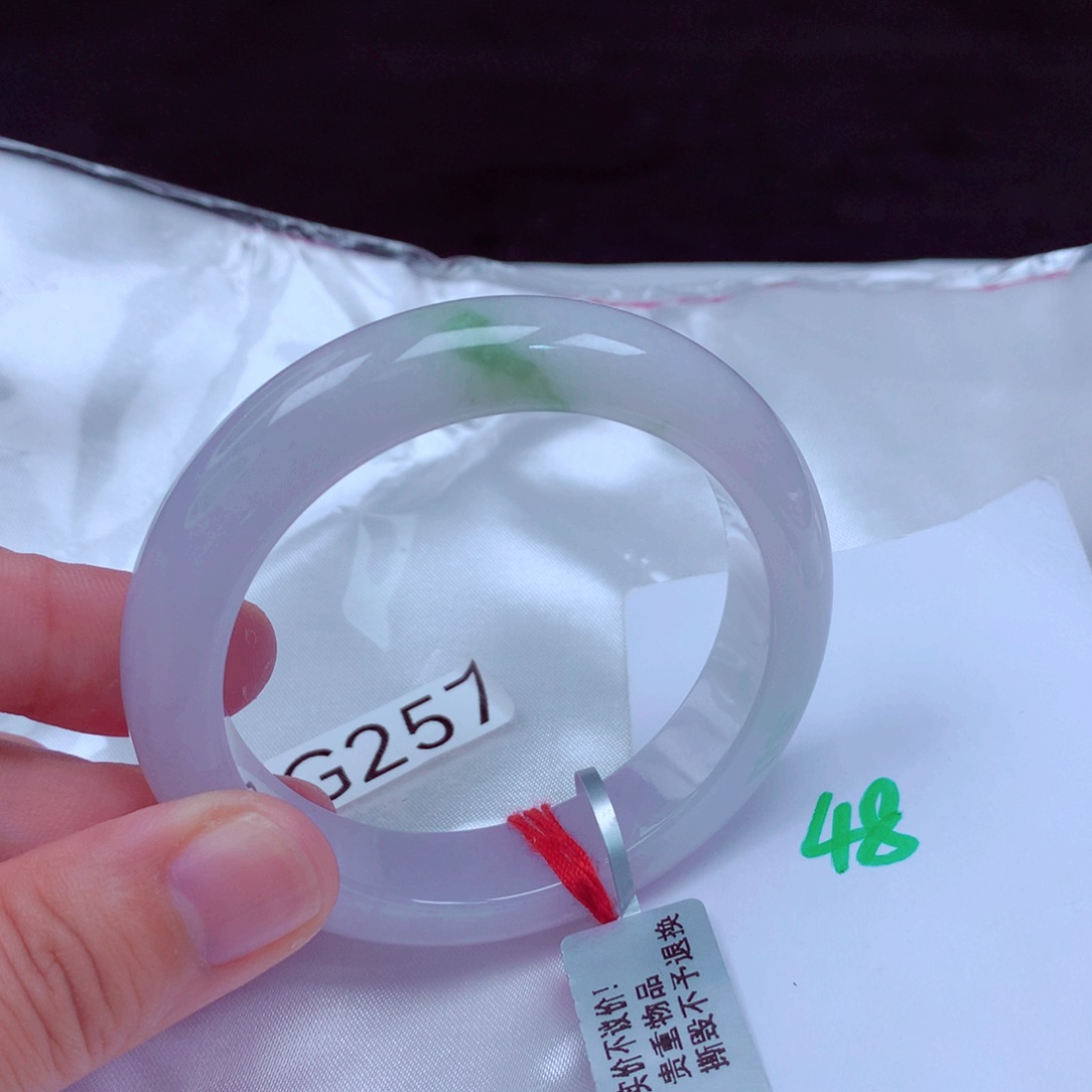 未镶嵌手镯翡翠缅甸天然A货翡翠手镯52.7