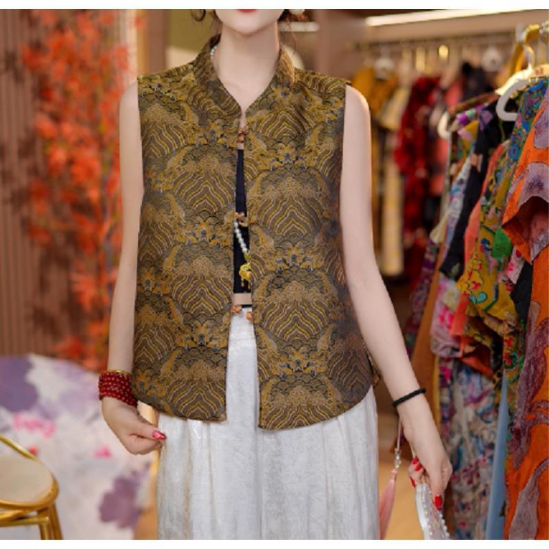 【锦韵年华】2025国风新中式宽松百搭女装双面穿马甲211165