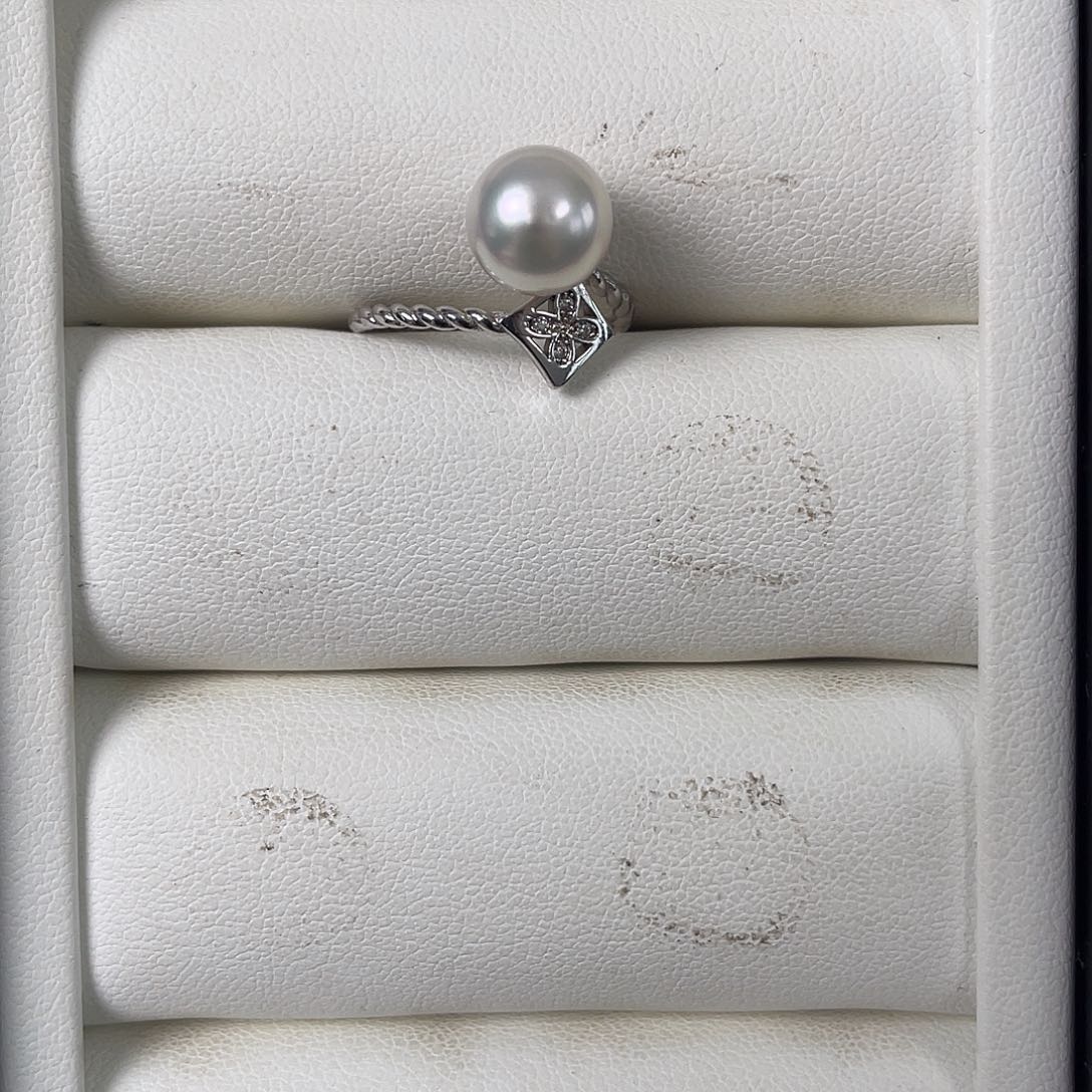 海水珍珠戒指银S925镶嵌