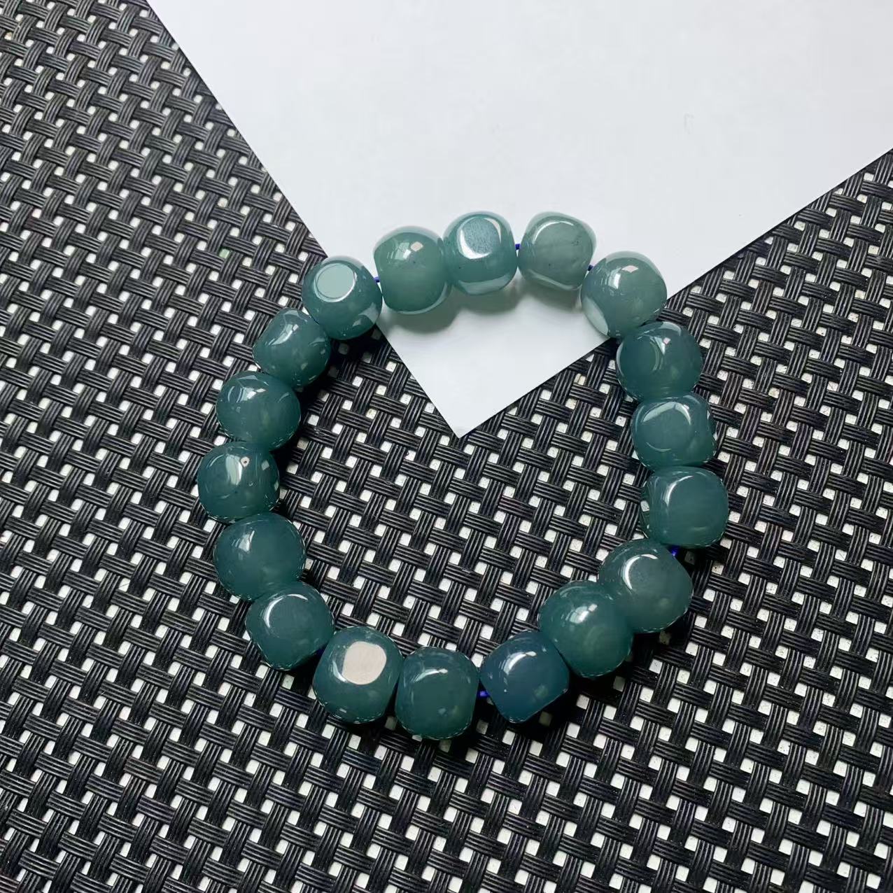 [石矿]A795蓝水系方随型手链10M