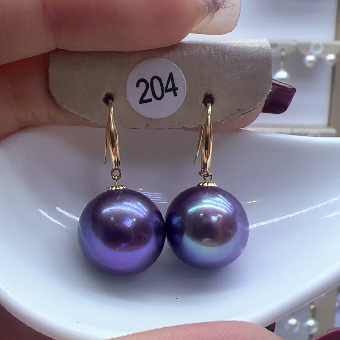 淡水珍珠耳饰18K金镶嵌