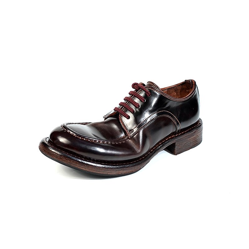 西部印像复古手工鞋固特异皮鞋休闲百搭亮面英伦风马臀皮鞋1202