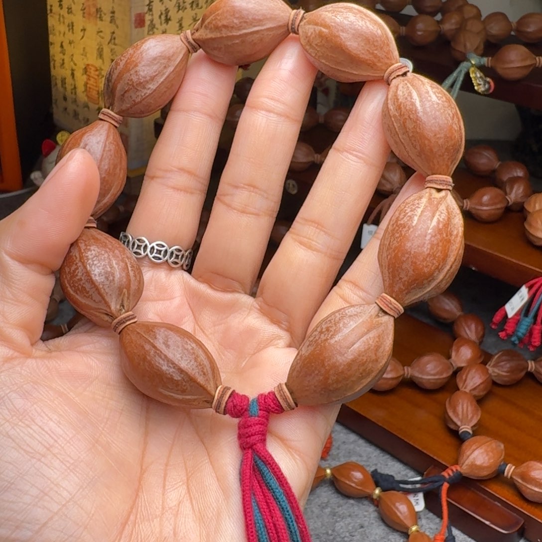 毛***头橄榄核手串19/30老核原皮 梅林铁核
