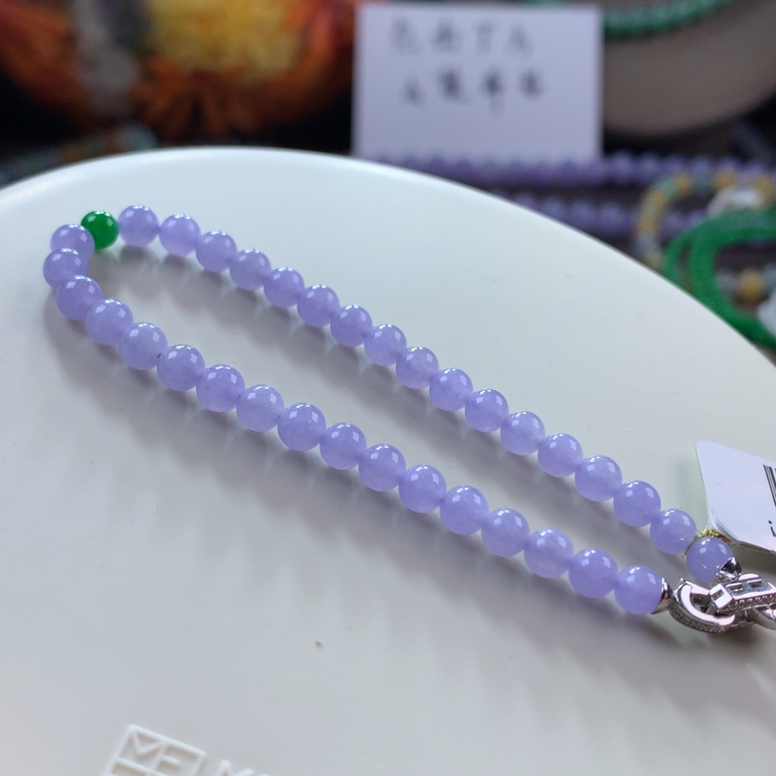 翡翠手链未镶嵌红春紫手链 卡4.66