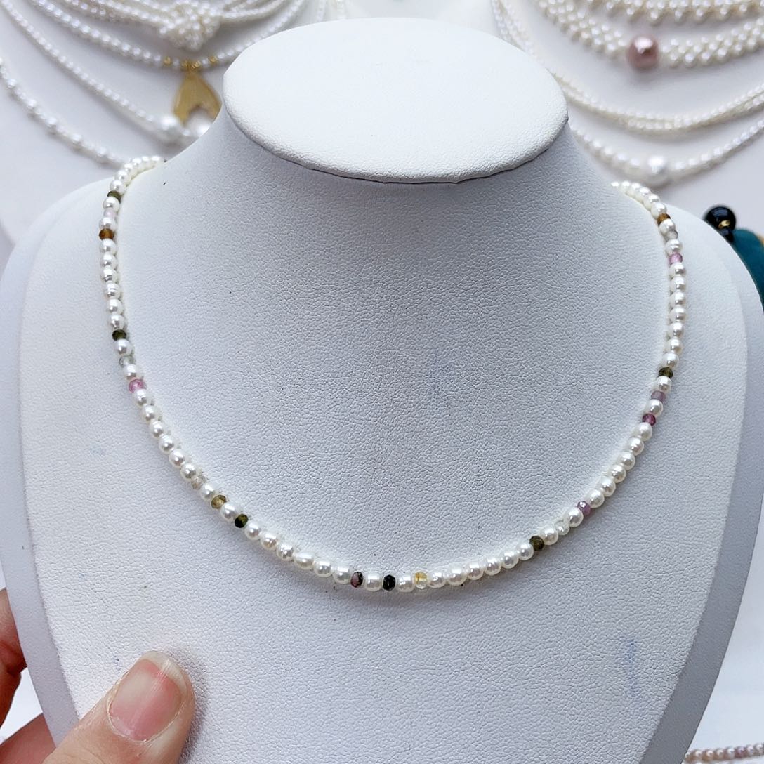 颈饰银S925镶嵌淡水珍珠