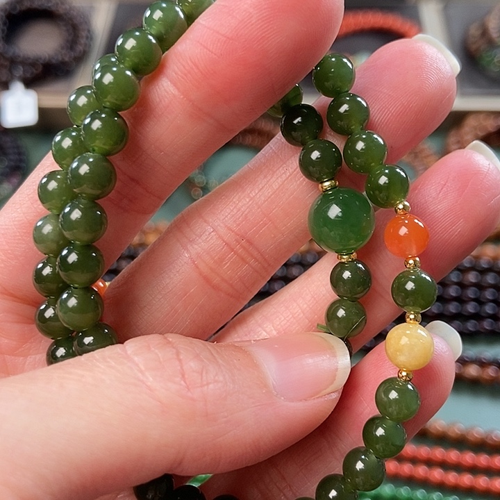 和田玉（碧玉）手链未镶嵌