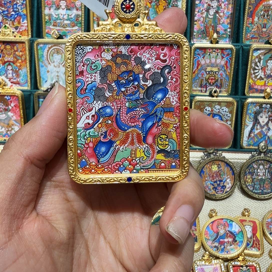 吊坠热贡纯手绘唐卡非遗文化