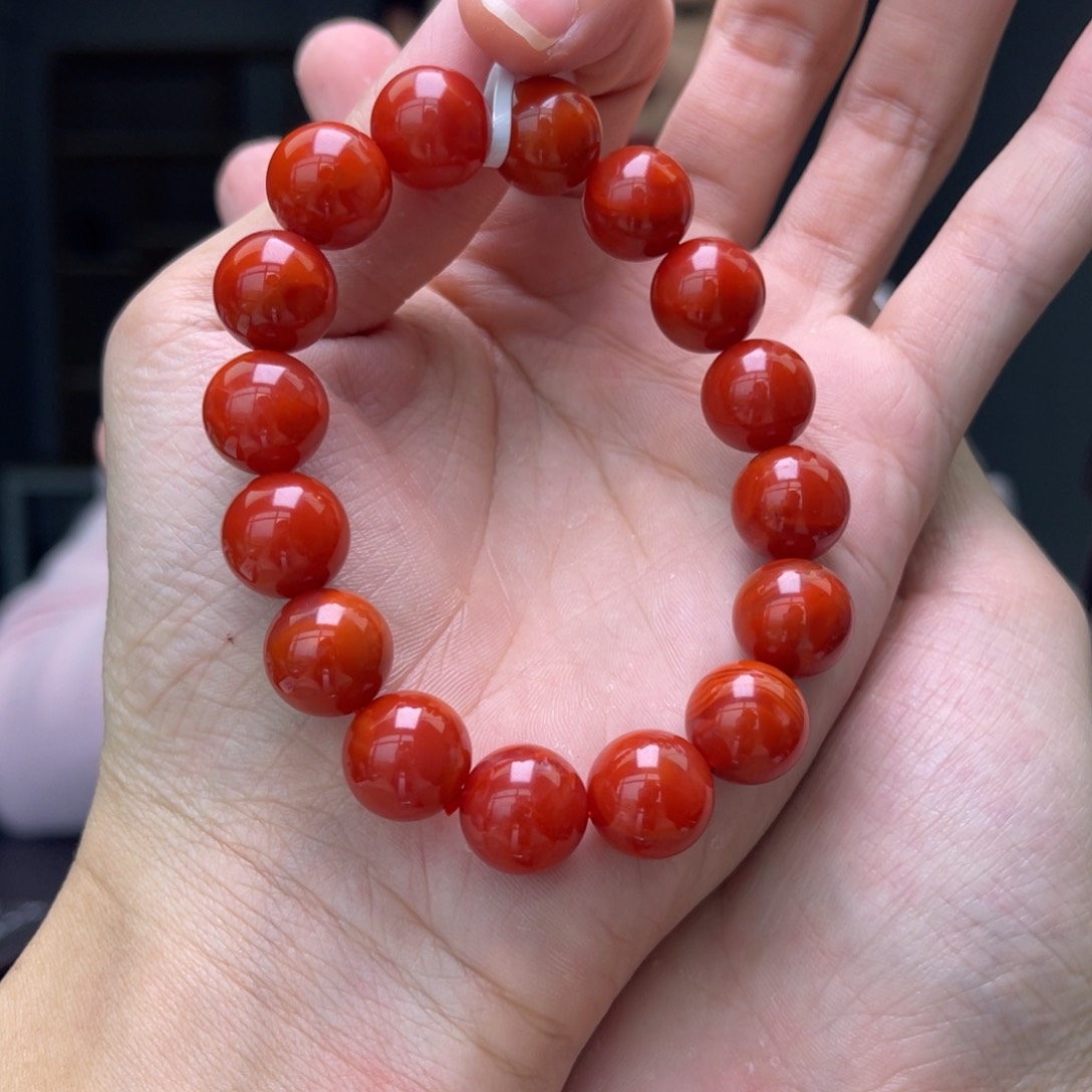 南红玛瑙13mm未镶嵌多样性发一件