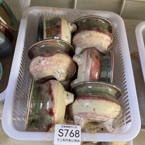 紫砂花盆768微瑕亲口径7饭8左右