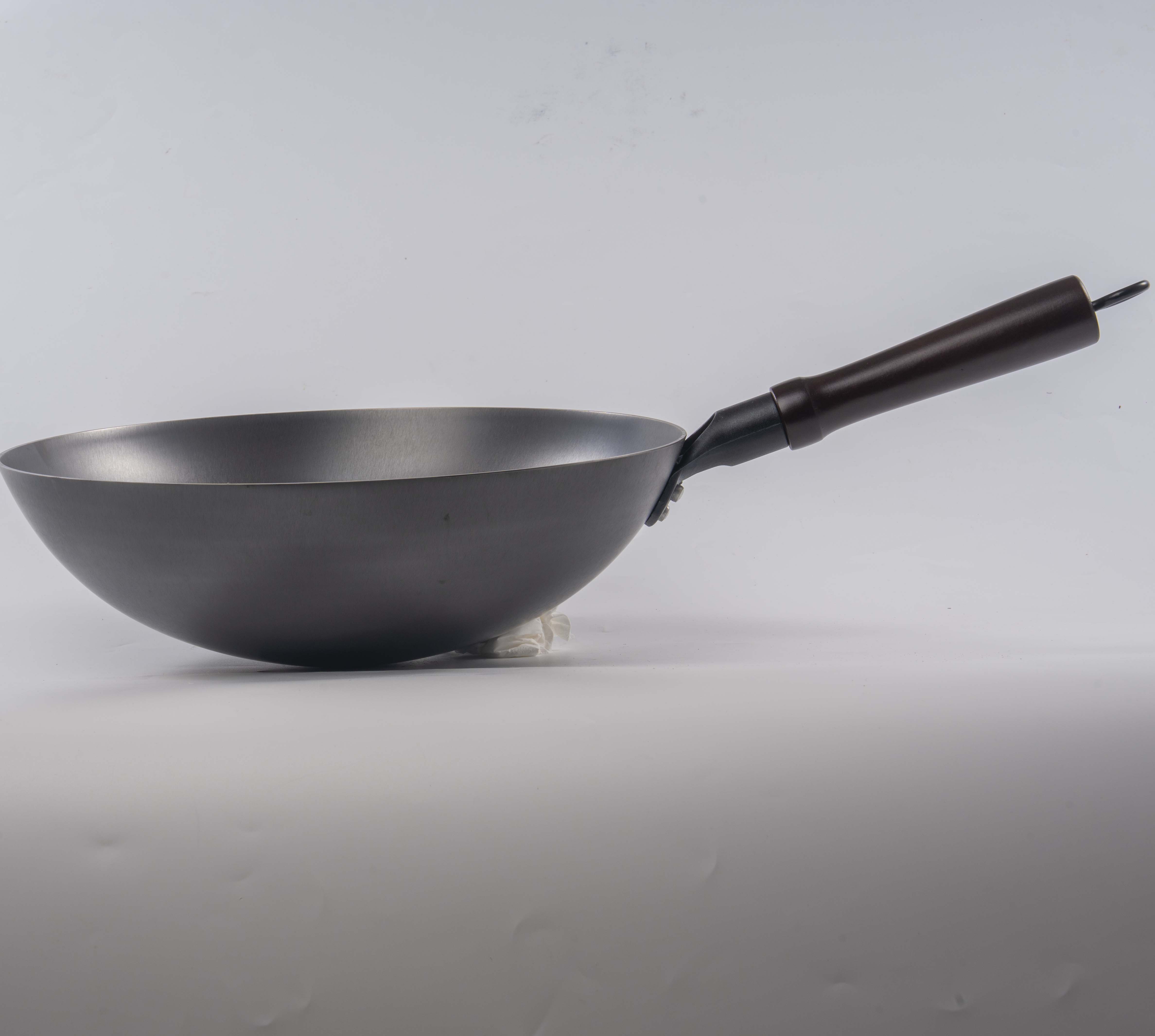 【秋天家轻薄款圆底炒锅】老式铁锅无涂层不粘锅尖圆底铸铁锅不生锈