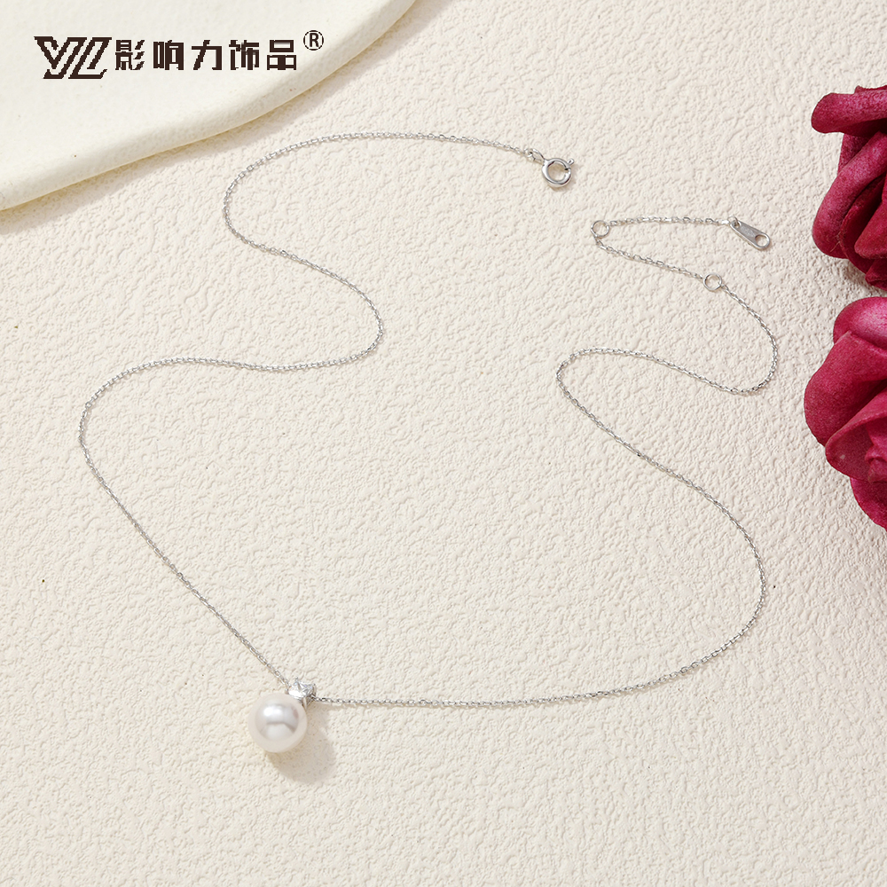 坠链均925银 影响力S925银项链雪吻月光项链白色时尚百搭简约经典