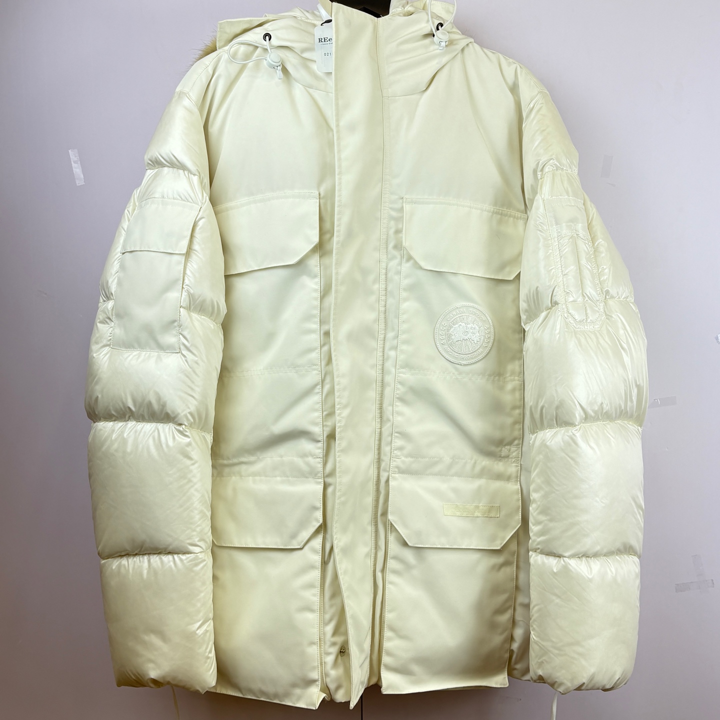 未使用 CANADA GOOSE 02181 座山雕白标毛领羽绒服 L码 99新 
