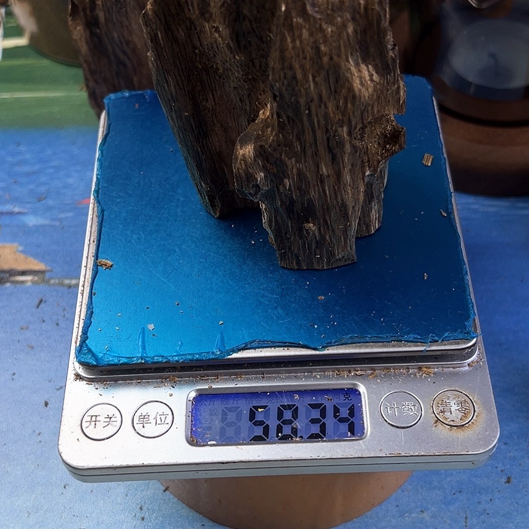 木质绿奇楠虫漏白棋58克