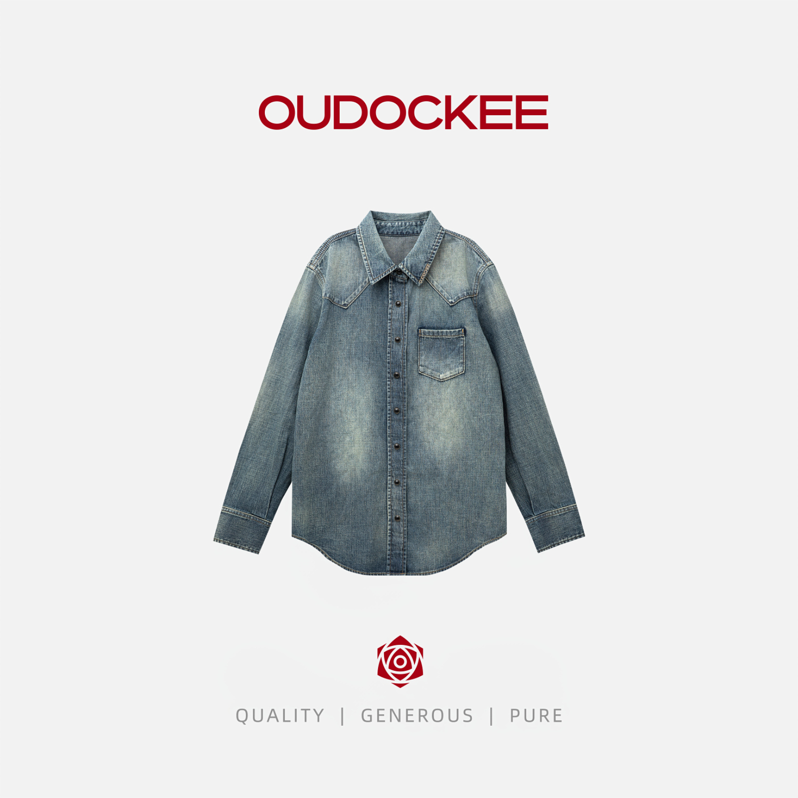 OUDOCKEE 鸥鸥【100棉】牛仔很忙 纯棉时尚百搭牛仔外套 CACN605T