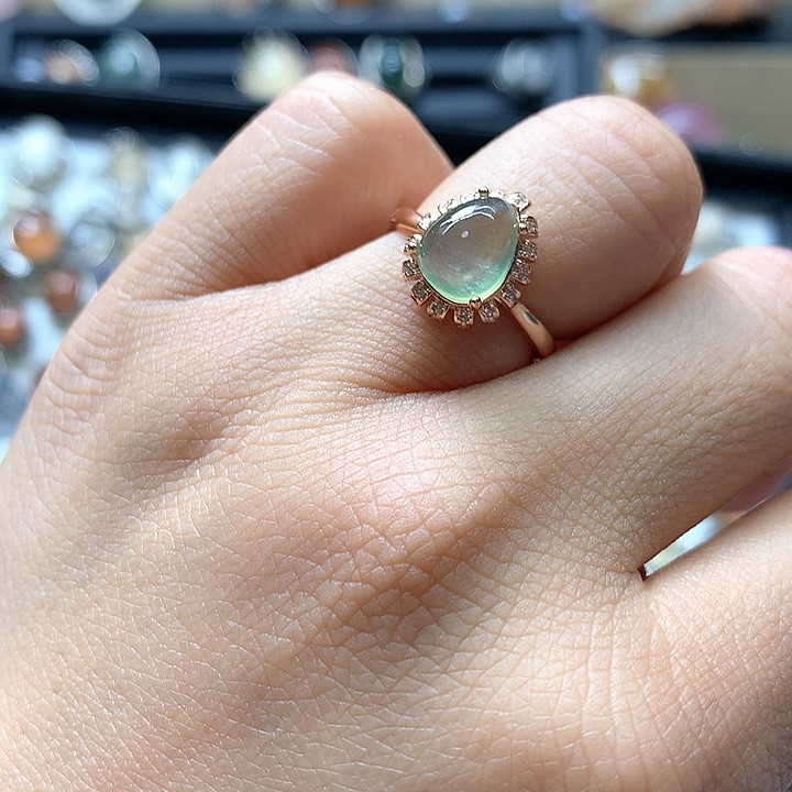 水晶水晶戒指银S925镶嵌