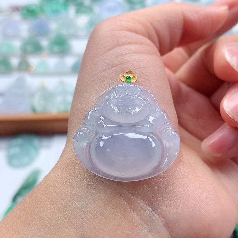 【闪购商品】翡翠吊坠(赠链)18K金镶嵌