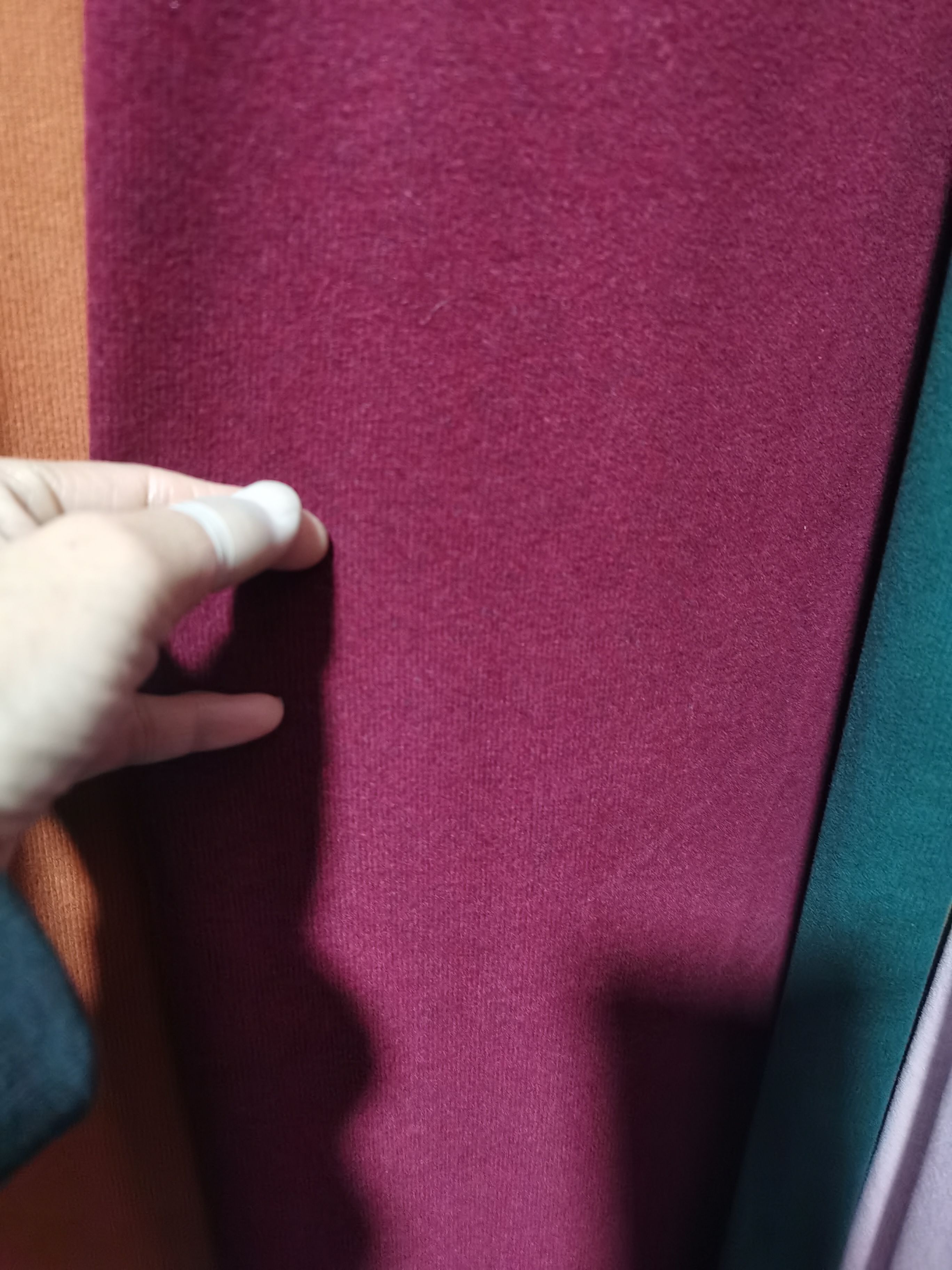 醋酸天丝羊绒布料玫瑰紫1.2米