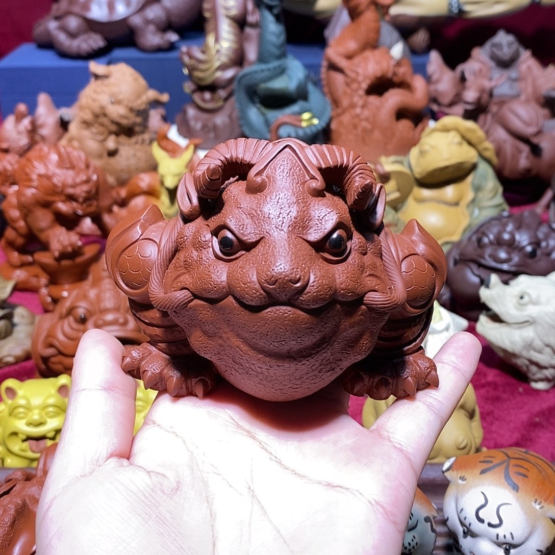 紫砂茶宠宜兴紫砂羊蟾