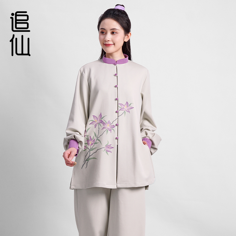 追仙新款天丝棉秋冬原创套装太极服国风练功太极拳武术表演团体