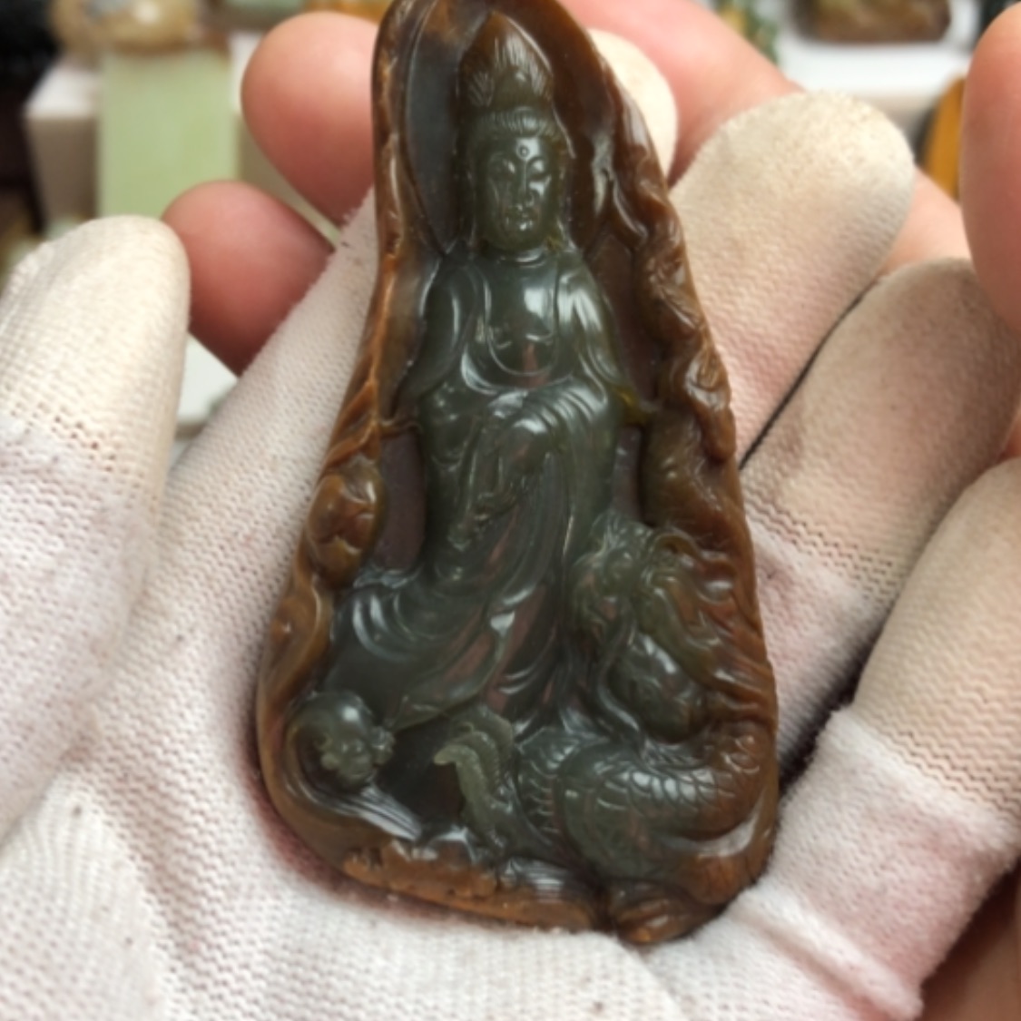 【闪购商品】岫岩河磨玉（透闪石质玉）挂件未镶嵌老*