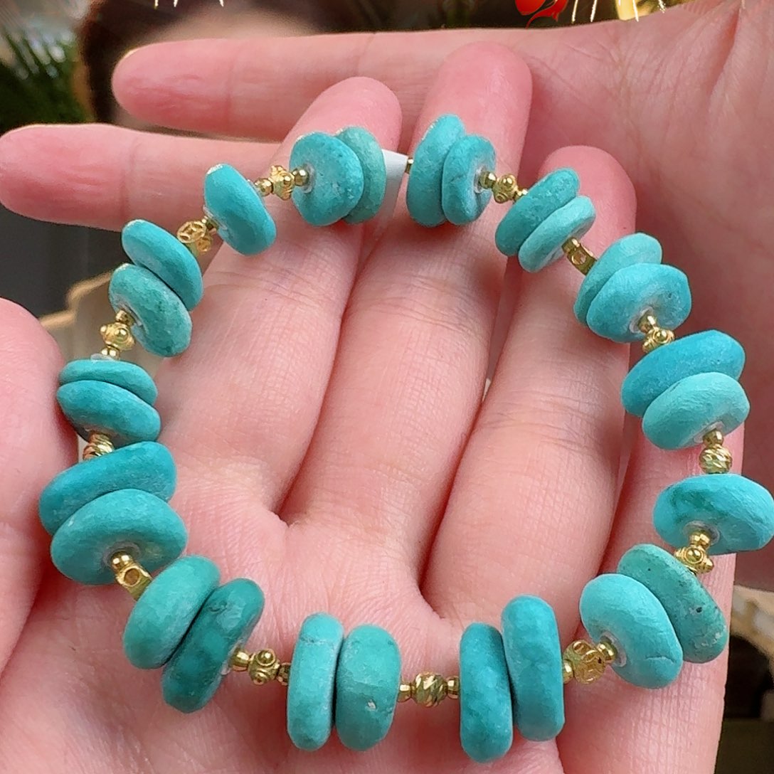 绿松石珠宝奇石18K金镶嵌